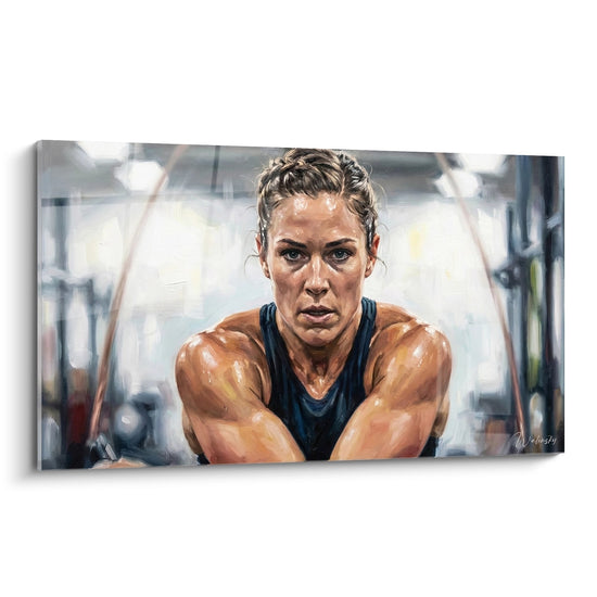 Cuadro Mujer Deportiva Fitness - Determinación Intensa - Edición Cuerda para Saltar