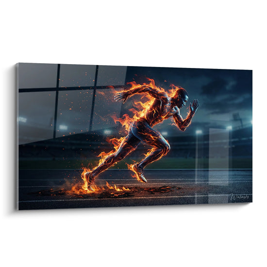 Flaming Runner Artwork - Burning Speed - Athletics Edition