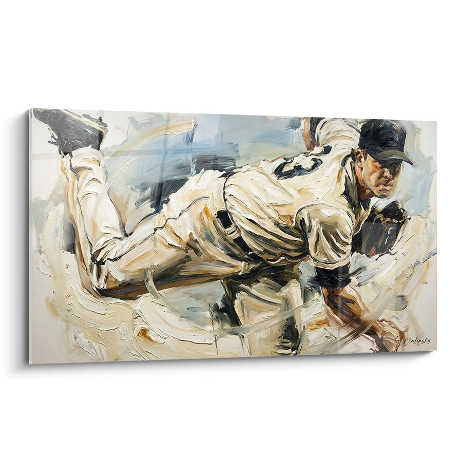 Tableau Joueur de Baseball Vintage - Action Dynamique - Edition Baseball