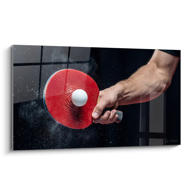 Ping Pong Racket Wall Art Red - Dynamic Impact - Ping Pong Edition