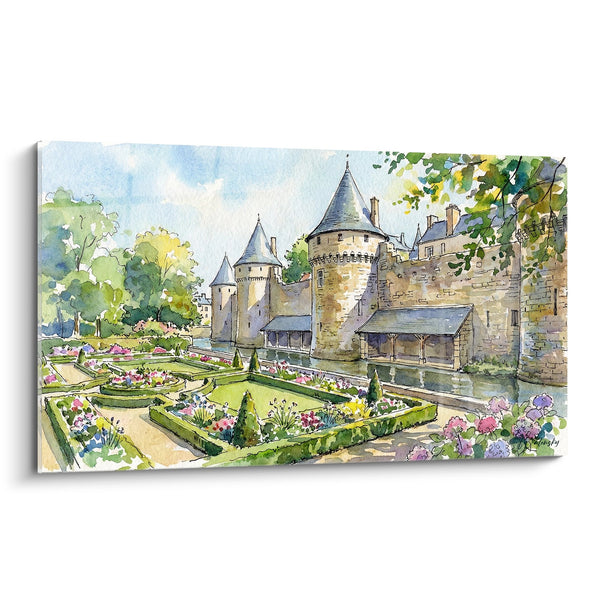 Tavolo Château Medievale e Giardini - Acquerello Bretone - Edizione Bretagna
