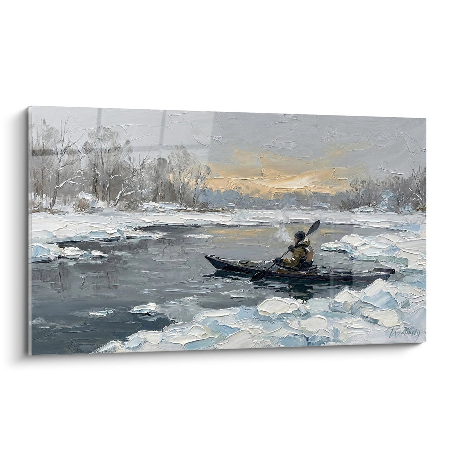 Tableau Kayak Hiver - Aventure sur Eaux Glacées - Edition Kayak