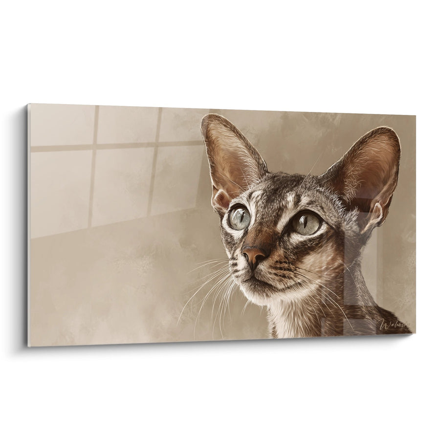 Chat Singapura Tableau Ritratto Realistico - Sguardo Penetrante - Edizione chat Singapura