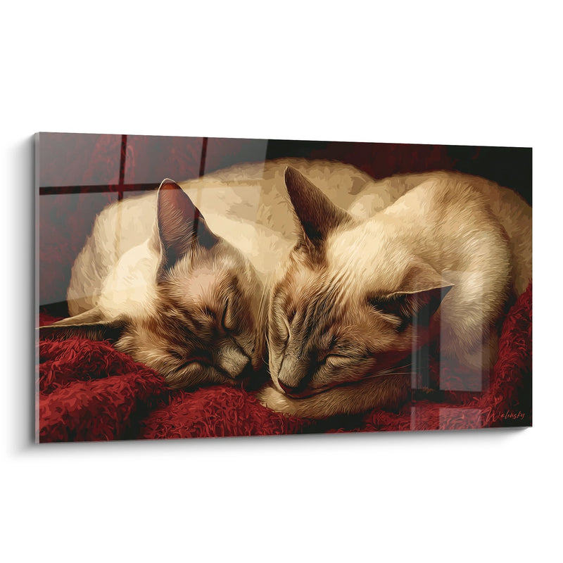 Tableau Chats Tonkinois Enlacés - Tendresse Complice - Edition chat Tonkinese