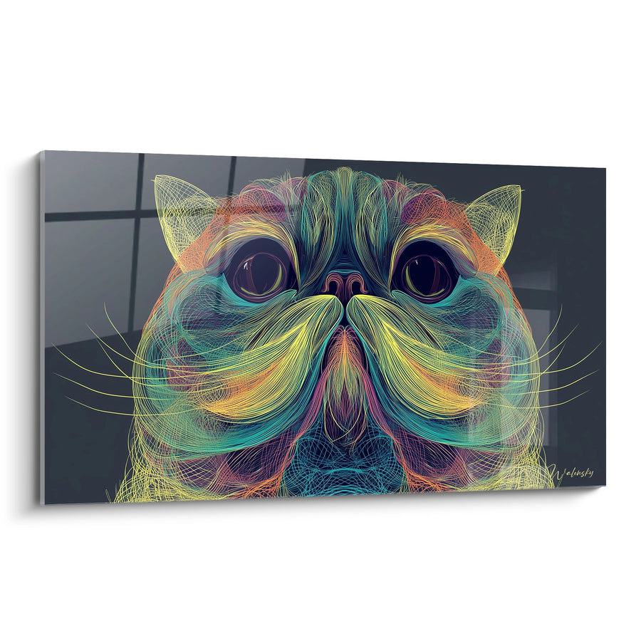 Obraz Kota Exotic Shorthair Abstrakcyjne - Sztuka Cyfrowa w Kolorach - Edycja kota Exotic Shorthair