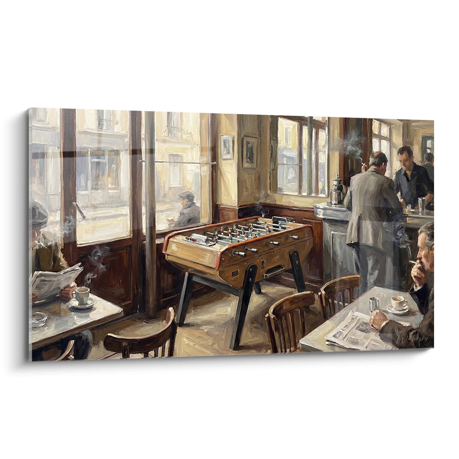Tableau Café Babyfoot Vintage - Atmosphère Bistrot Parisien - Edition Babyfoot