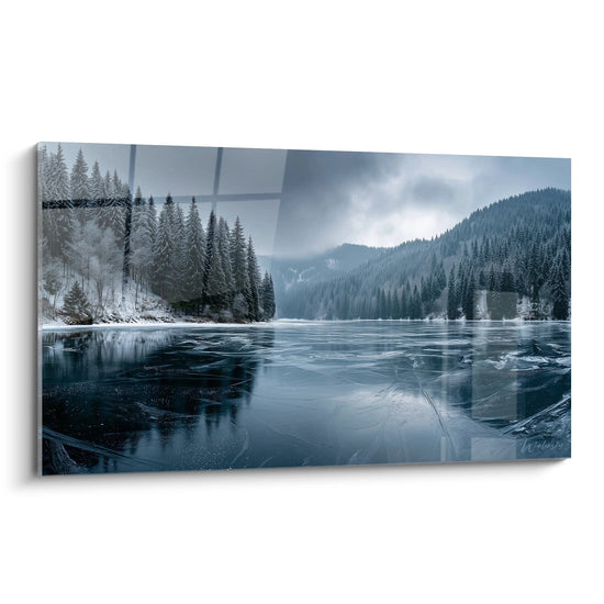 Tableau Lac Gelé Vosges - Reflets d'Hiver - Edition Vosges