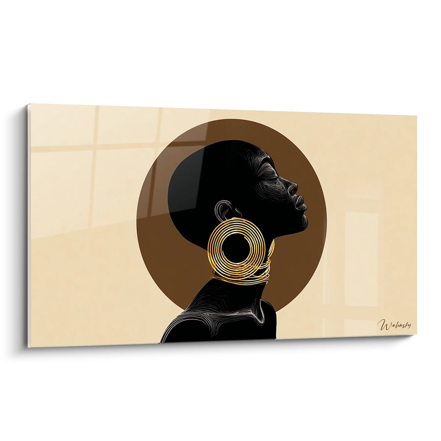 Tableau Profil Femme Africaine - Élégance Dorée - Edition Visage africain