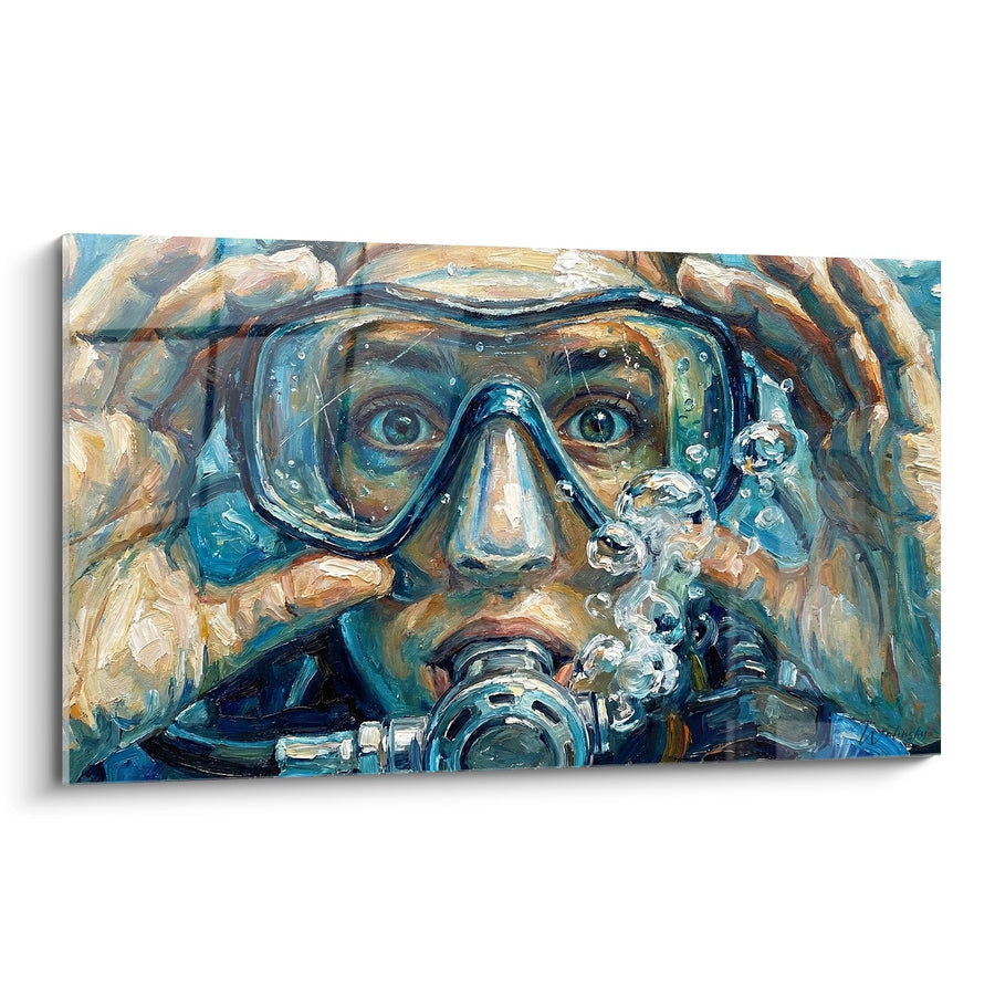 Tableau Plongeur Masque Scuba - Bulles d'Évasion - Edition plongée sous-marine