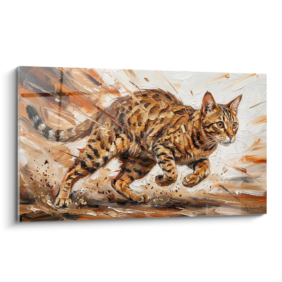 Tableau Chat Ocicat en mouvement - Énergie Sauvage - Edition chat Ocicat
