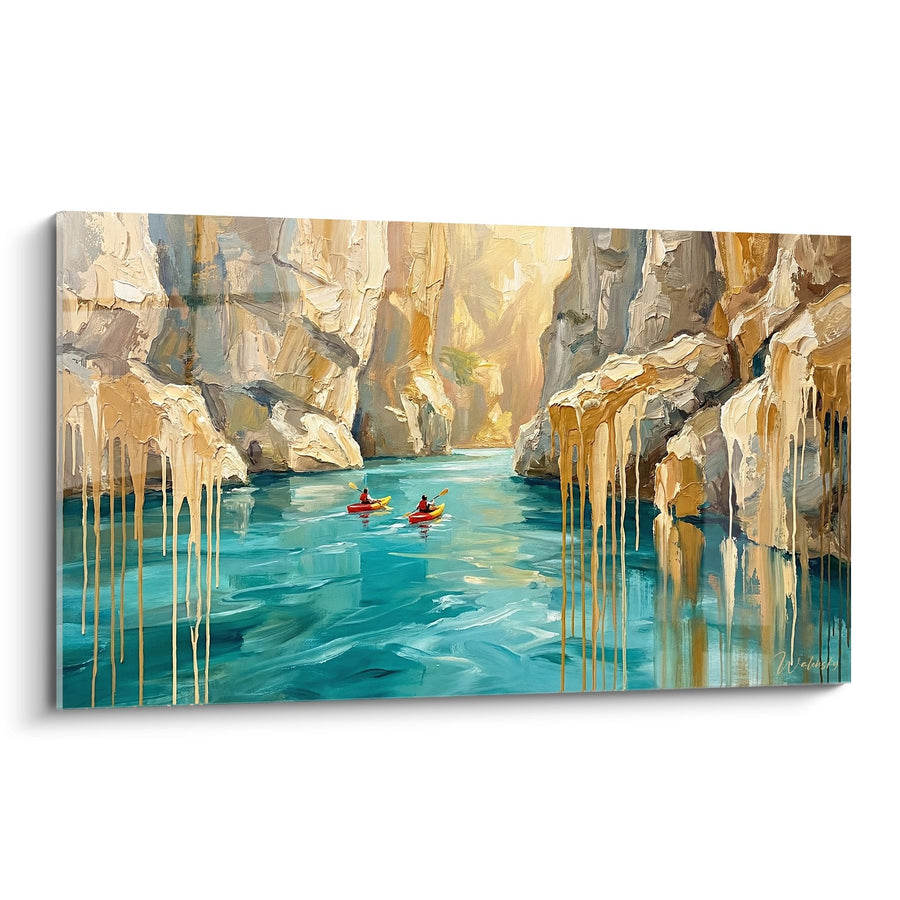 Tableau Kayak dans les Gorges - Aventure Turquoise - Edition Gorges du Verdon