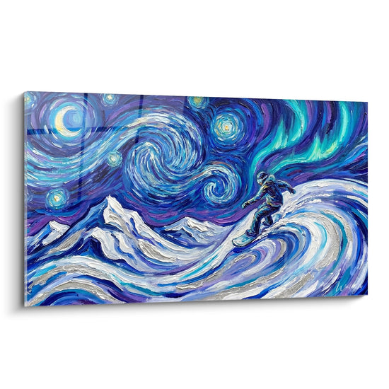 Tabella Snowboard Notte Stellata - Stile Van Gogh - Edizione Snowboard