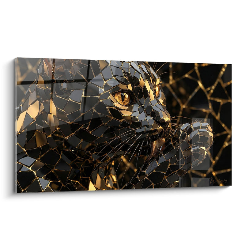 Frammento di chat dorato di Tableau - Mosaico moderno - Edizione chat Bombay