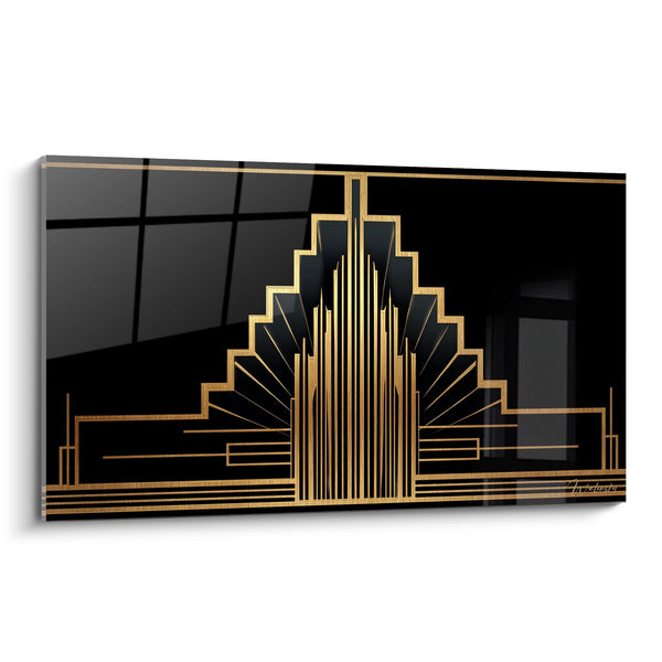 Cuadro Arquitectura Art Deco - Skyline Dorado - Edición Art Decó