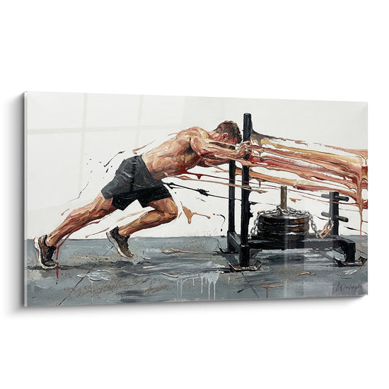Cuadro Sled Push Crossfit - Fuerza y Determinación - Edición Crossfit