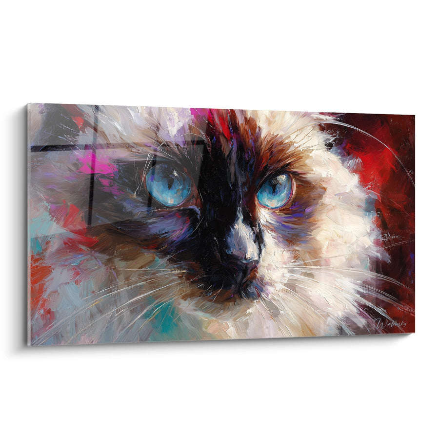 Tableau Chat Birman aux Yeux Bleus - Regard Intense - Edition chat Birman