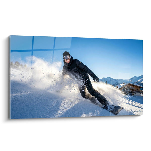 Cuadro Snowboarder Nieve Fresca - Acción Alpina - Edición Snowboard