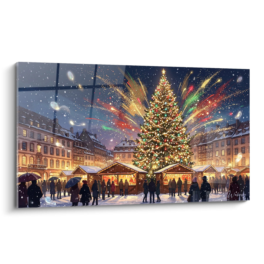 Tableau Marché de Noël Alsacien - Magie Hivernale à Strasbourg - Edition Alsace