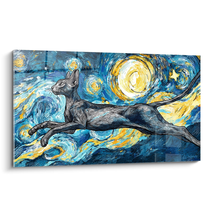 Obraz Kota Oriental Shorthair Nocna Gwiazda - Kosmiczny Marzyciel - Edycja Kota Oriental Shorthair