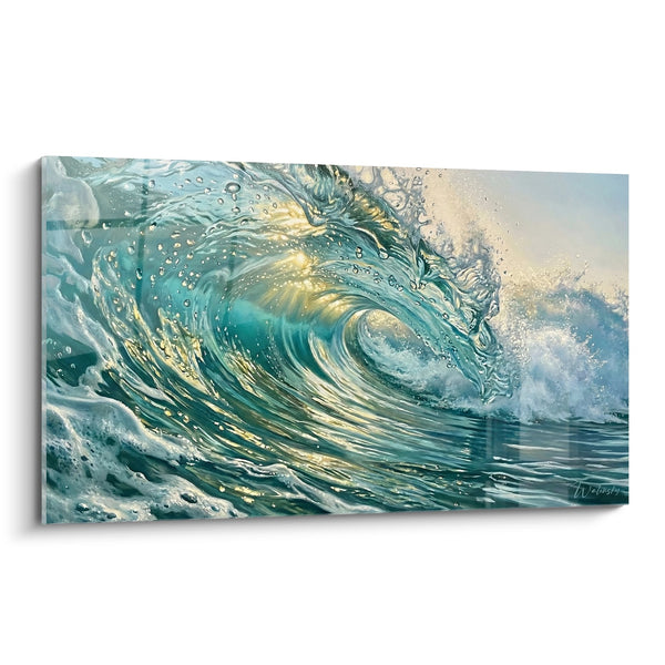Cuadro Ola Dorada - Ocean Golden Barrel - Edición Surf