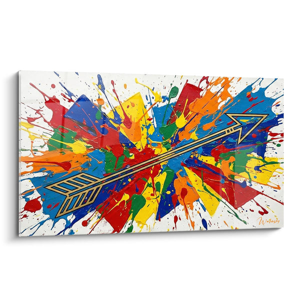 Cuadro Flecha Explosión - Arte Abstracto Colorido - Edición Tiro con Arco