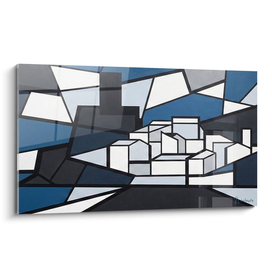 Schilderij Moderne Architectuur - Kubistisch Metropool - Editie Korsica