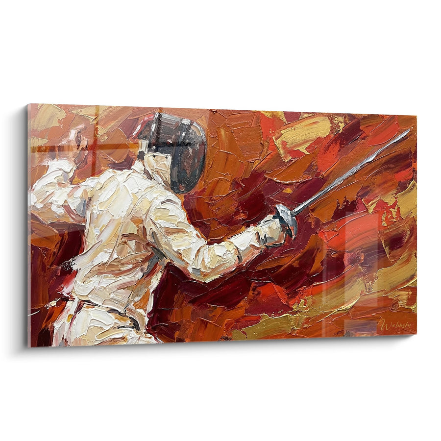Fencer in Combat Artwork - Passion of the Blade - Fencing Edition