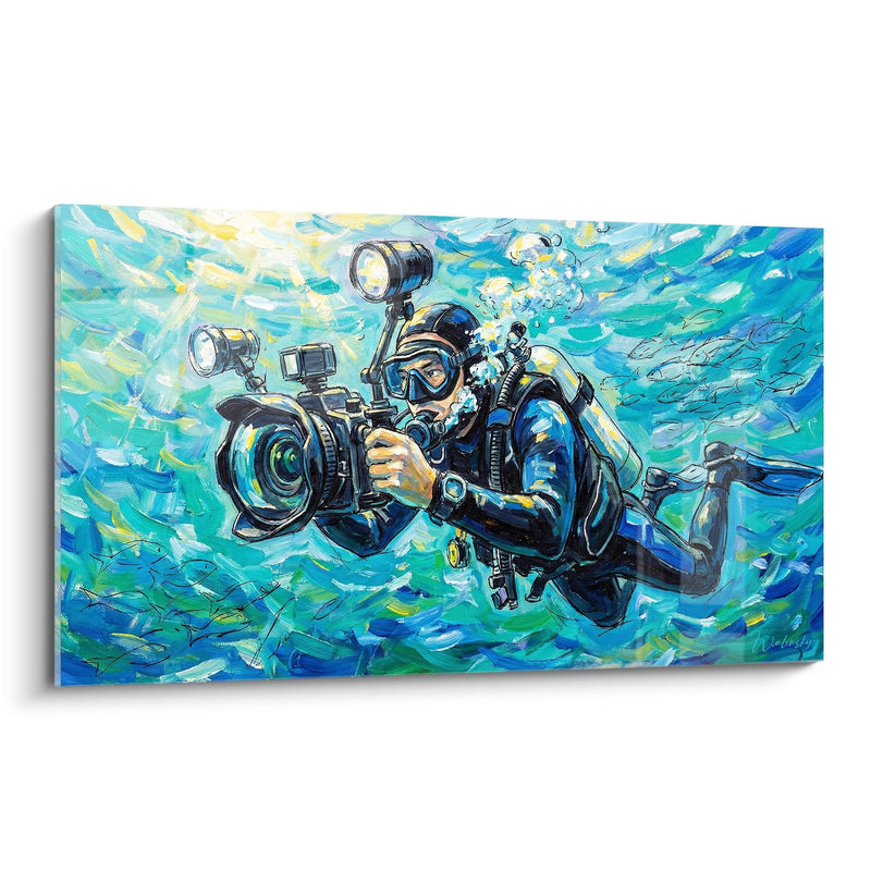 Underwater Photographer Diver Painting - Underwater Image Hunter - Scuba Diving Edition