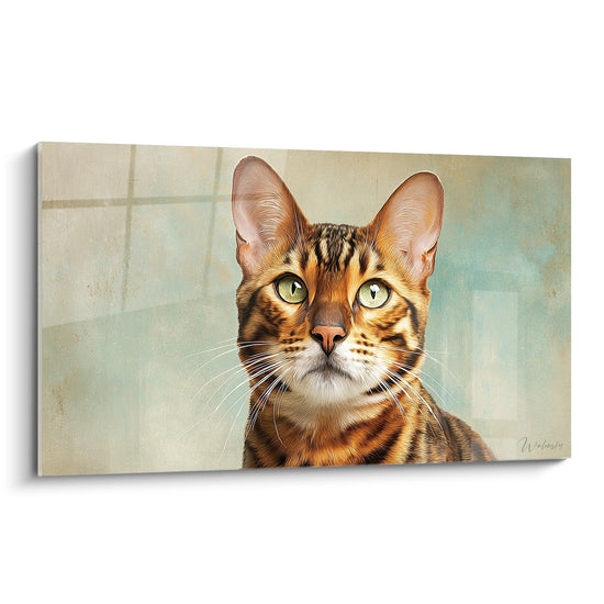 Schilderij Toyger Kat Realistisch Portret - Doordringende Blik - Toyger Kat Editie
