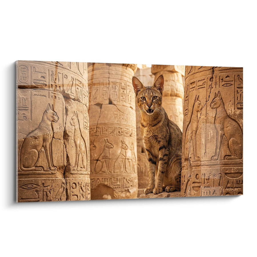 Tableau Chat Égyptien Temple Antique - Mystères des Pharaons - Edition chat Chausie