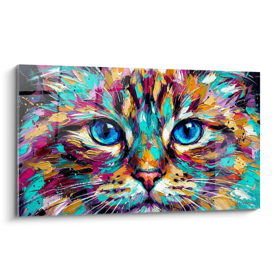 Cuadro Gato Multicolor - Explosión de Colores - Edición gato Birmano