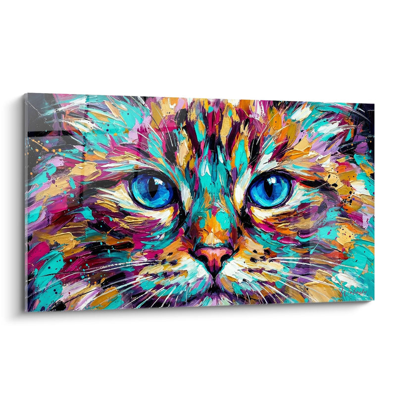 Mehrfarbiges Katzengemälde - Farbexplosion - Edition Birmesische Katze