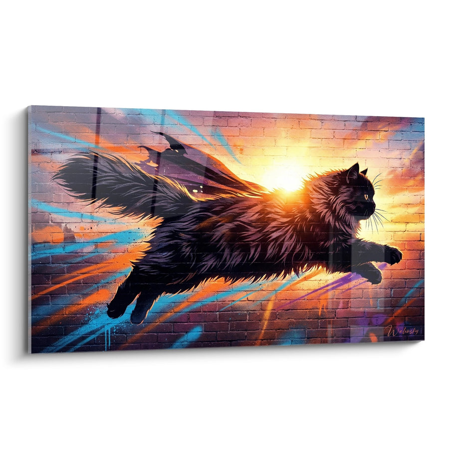 Tableau Chat Persan Ailé en Vol - Majesté Céleste - Edition chat Persan