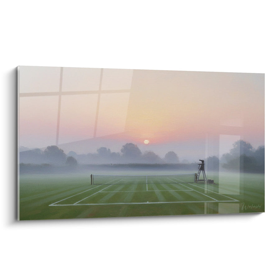 Tableau Court de Tennis au Lever du Soleil - Aube Brumeuse - Edition Tennis