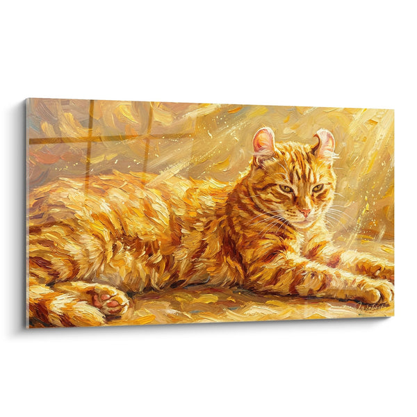 Gemälde Katze American Curl Rotbraun - Goldenes Licht - Ausgabe American Curl Katze