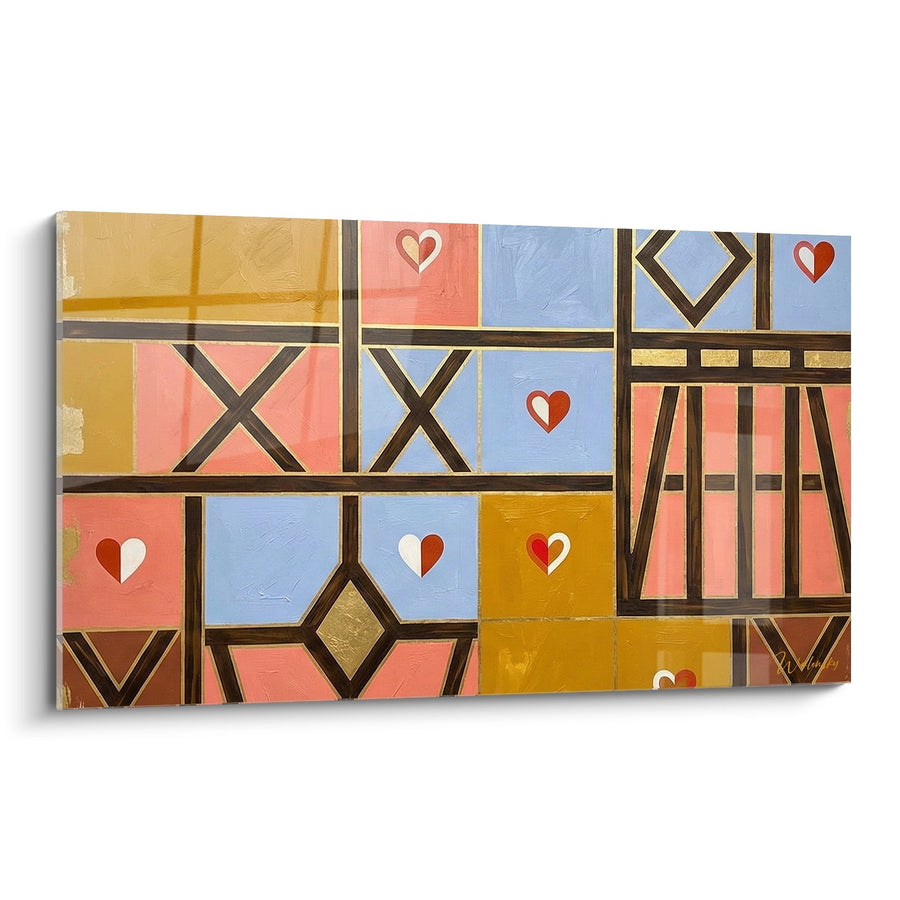 Tableau Art Géométrique - Colombages Alsaciens Stylisés - Edition Alsace