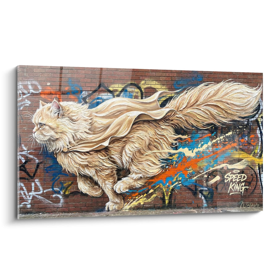 Tableau Chat Persan Street Art - Speed King - Edition chat Persan