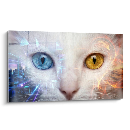 Schilderij Kat Oog Vairon Futuristisch - Kosmische Visie - Editie Khao Manee kat