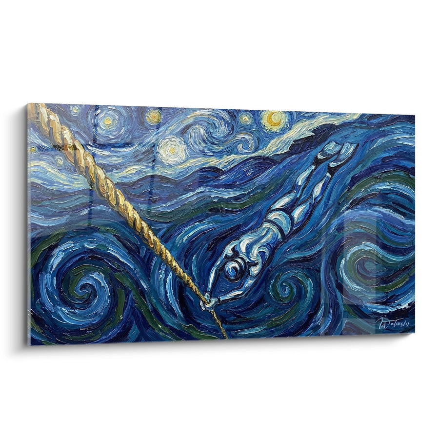 Tableau Narval Van Gogh - Ciel Étoilé des Profondeurs - Edition plongée sous-marine