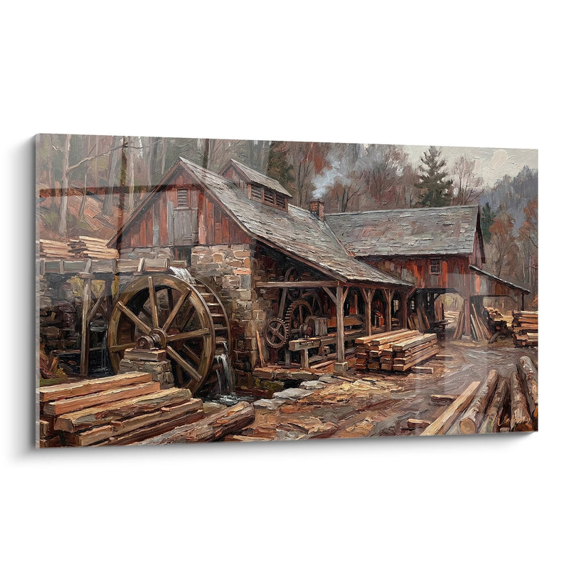 Gemälde Traditionelle Wassermühle - Forstliches Erbe - Edition Vogesen