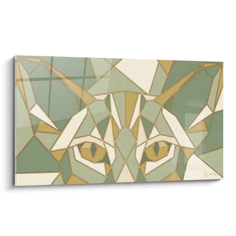 Oriental Cat Painting Polygonal - Modern Geometric Art - Oriental Shorthair Cat Edition