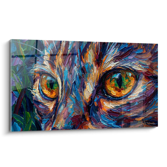 Tableau Regard de Chat Expressionniste - Yeux Perçants - Edition chat Chausie