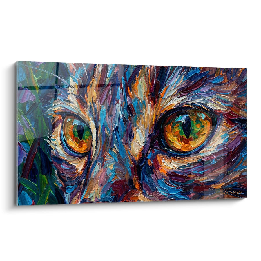 Tableau Regard de Chat Expressionniste - Yeux Perçants - Edition chat Chausie