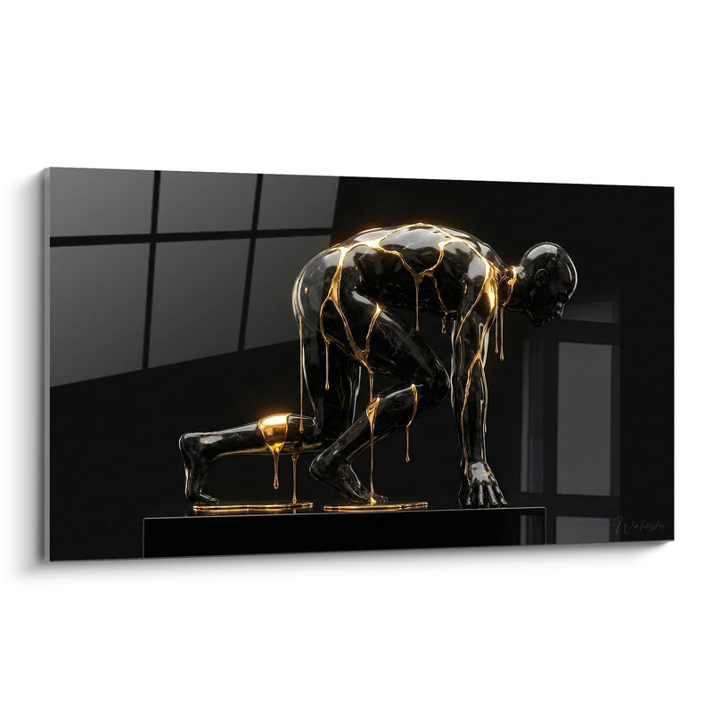 Liquid Gold Sprinter Painting - Golden Power - Athletics Edition