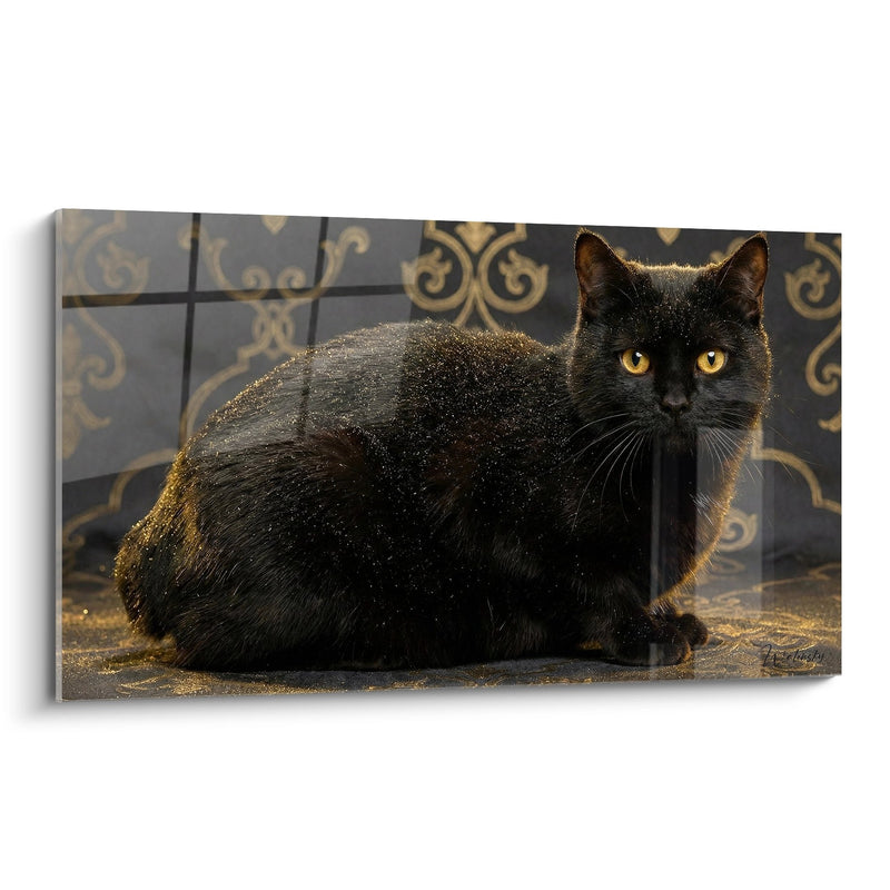 Tavolo Chat Noir con occhi d'oro - Mistero dorato - Edizione gatto Manx