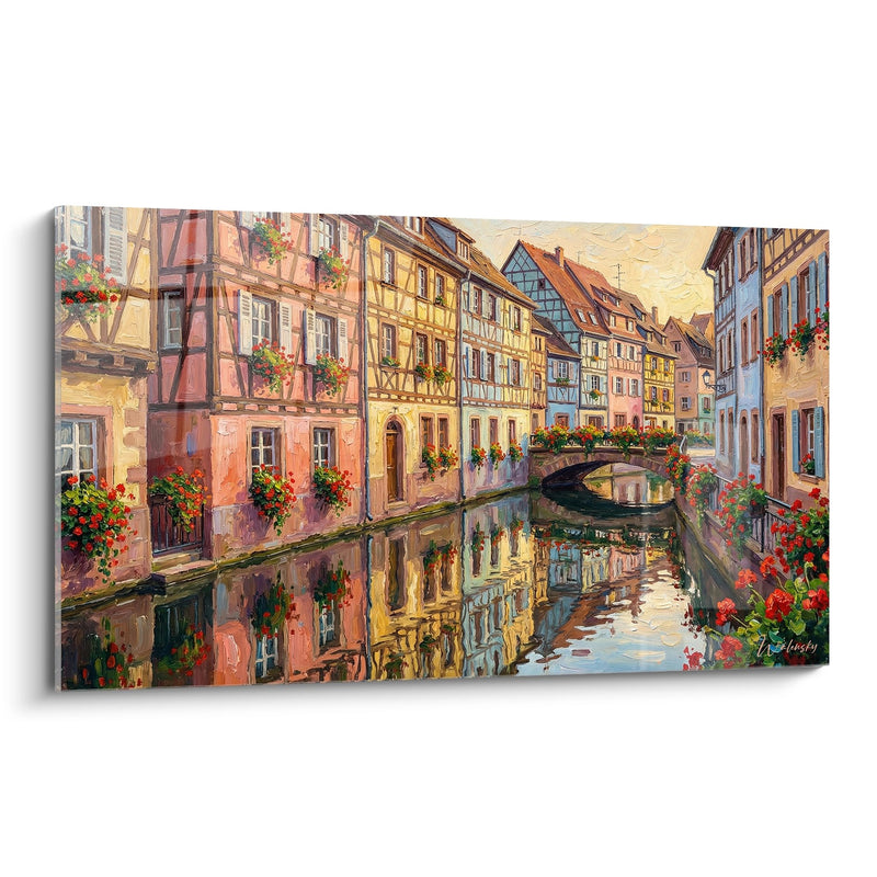 Colmar Painting Little Venice - Canal with Colorful Houses - Alsace Edition