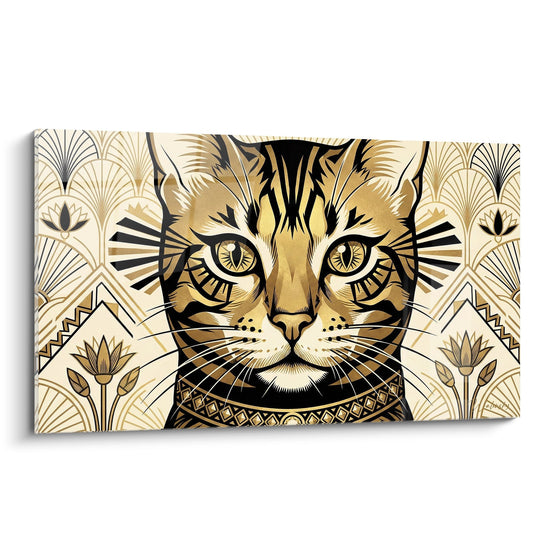 Wanddecoratie Bengaalse Kat Art Deco - Egyptische Majesteit - Bengaalse Kat Editie
