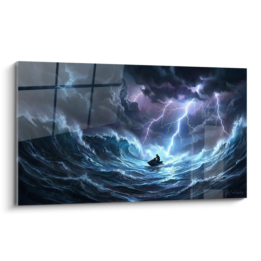 Tableau Jetski Tempête Marine - Éclair d'Adrénaline - Edition Jetski