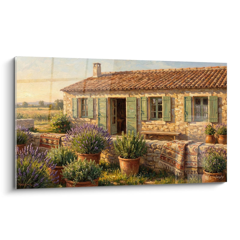 Provençal Farmhouse Painting - Lavender and Golden Stone - Camargue Edition