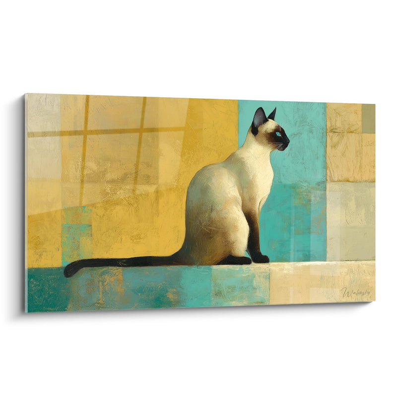 Tabella Chat Siamese Contemporanea - Eleganza Astratta - Edizione chat Siamese